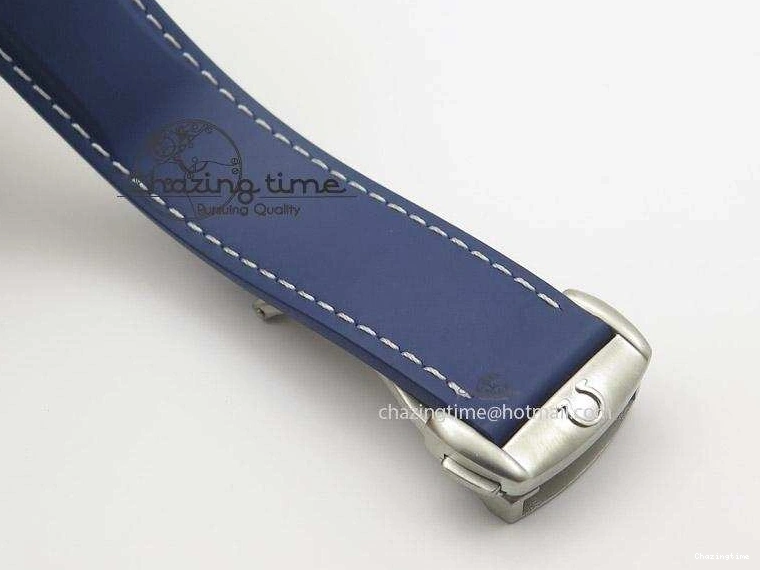 0307 HighPerformance Seamaster Planet Ocean GMT 600M Blue Dial SS On Blue Rubber Strap A 8278